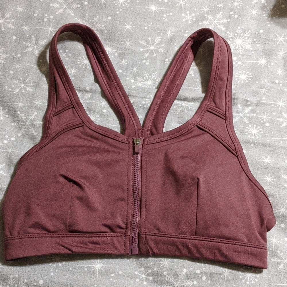 Ellie zip front sports bra